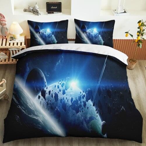 Luxury starry sky Universe Printing Bedding Set King Queen Size Duvet Cover pillowcase Bed Fashion Quilt Cover For Adults
