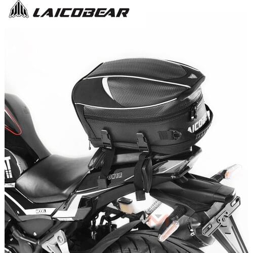Carbon Fiber For Motorcycle Bag High-capacity Moto Package Waterproof Motorcycle Tail Bag Saddlebags Trunk For Scooter