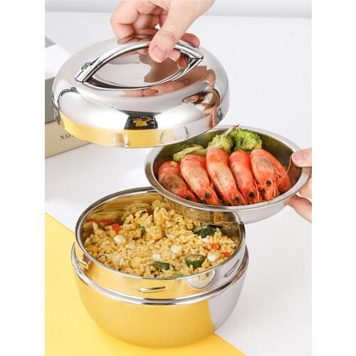 Thermos For Food Insulated Food Flask Stainless Steel Lunch Bento Box with Lid Double-Layer Bowl Meals Containers Fit Adults