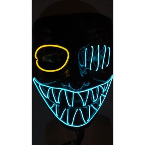 Horror Face EL Wire Mask Glowing Party Supplies Scary LED Mask For Halloween