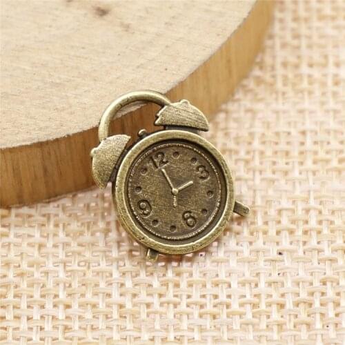 WYSIWYG 10pcs 17x13mm Vintage Clock Pendants Charm For Jewelry Making Antique Bronze Color Clock Pendants Charm Clock