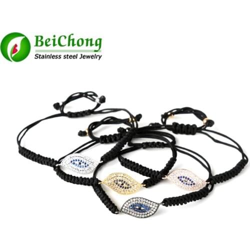 10pcs BC Punk Design Turkish Evil Eye Bracelets For Women Men Wristband Female Braided Macrame Men Bangle Jewelry