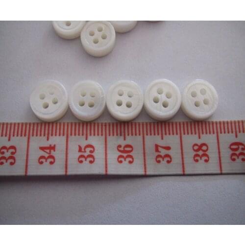 Free shipping 10mm shirt shell button double white round edge thick 3mm fashion blouse mother of shell button 100pcs