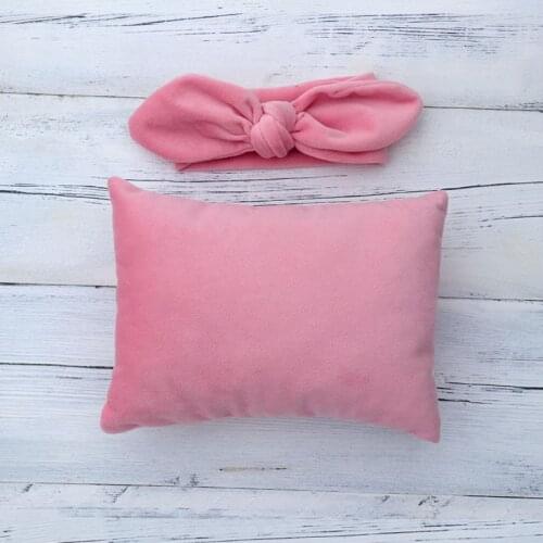 2Pcs/Set Newborn Photography Prop Infant Headband +Pillow Set Studio Photo Shoot P31B