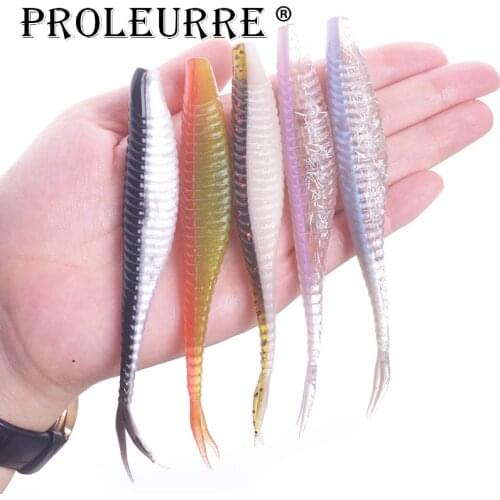 5pcs/lot Floating Water Fishing Lures 12cm 7g Fork tail Soft Bait Swimbaits Jig Head Soft Lure Fly Fishing Bait Artificial Lure
