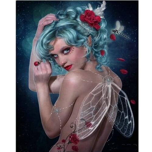 5D Diy Diamond Painting dragonfly fairy Diamond Embroidery Cross Stitch Needlework Diamond Mosaic Paintings Unfinished L995