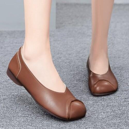 Large Size 35-43 Women Flats Black Loafers Female Boat Shoes Grandmother Comfortable Shoes Red Casual Shoes zapatos mujer 8753L