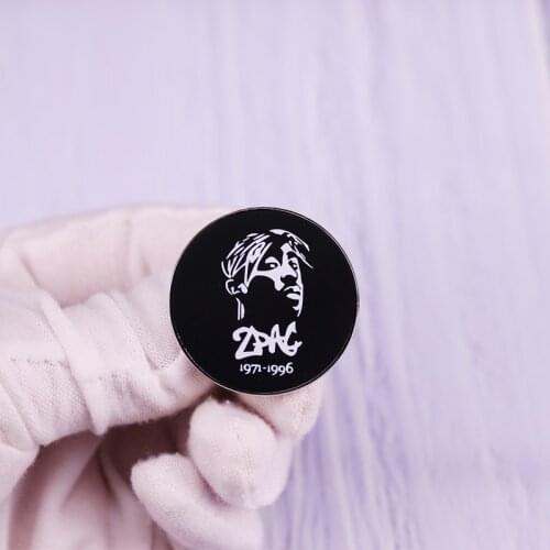 Tupac Shakur Brooch 2pac Great singer badge Hip Hop music Enamel Pin Fashion Art Jewelry