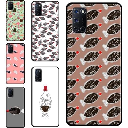 Sushi Soy Fish Case For OPPO A91 A93 A83 A15 A31 A53 A9 A5 2020 F5 Find X3 Pro A52 A72 A3S A5S Cover Capa