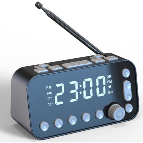DAB Bedside Alarm Clock Radio Large Sn Dual Alarm Clock Dual USB Radio Sleep Timer FM Radio Clock