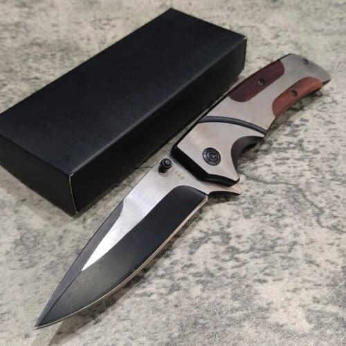 Damascus Multi Outdoor Sharp Rescue Camping Survival Hunting Knife Tactical Folding Knife Wood Handle Portable Pocket Knife EDC