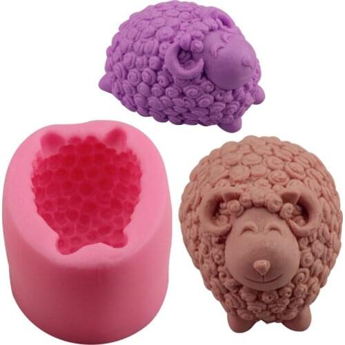 DIY 3D Sheep Fondant Molds Handmade Soap Form Mold Cute Shaped Chocolate Cake Decorating Moulds
