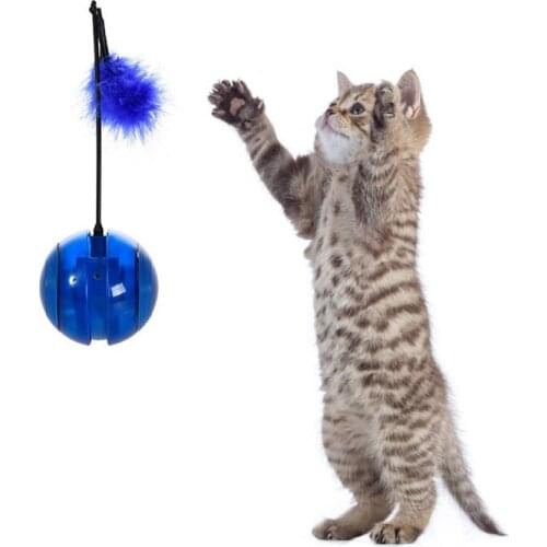 Tumbler Electric Rolling Ball Toys for Cats Interactive Laser Ball Toy Cats Toy Luminous Rolling Ball Toys With Feather