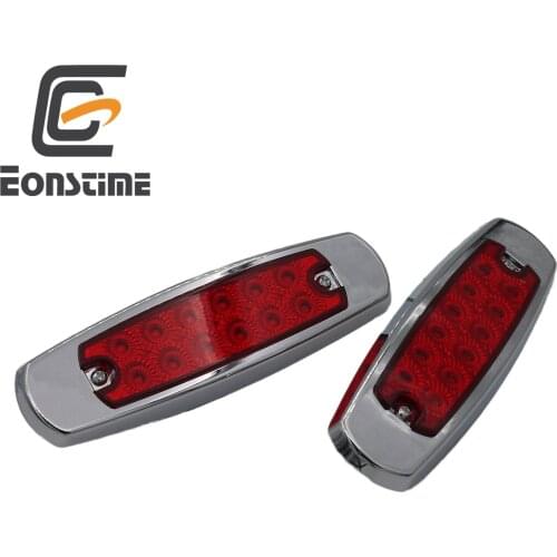 Eonstime 2pcs 12V 12LED Side Marker Indicator Light Lamp Universal Truck Trailers Lorry Bus Light Clearance Lamp Amber White Red