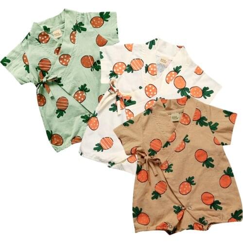 Newborn Infant Baby Boy Girls Cartoon Yarn Robe Kimono Romper Jumpsuit Sleepwear casual Summer new born clothes roupa infantil