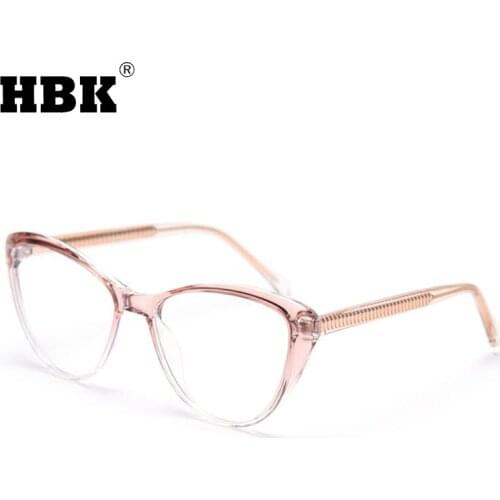 HBK Womens Blue Light Blocking Computer Glasses 2021 Vintage Cat Eye Anti Blue Rays Eyeglasses Female Men Myopia Eyewear