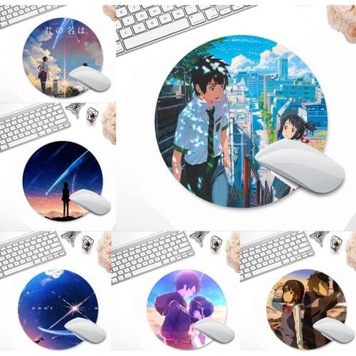 Your name anime Natural Rubber Gaming mousepad Desk Mat Round Non-slip Cushion
