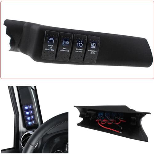 Left Side A-Pillar Rocker Switch Pod Panel Fit For Jeep Wrangler JK 11-18 Viable