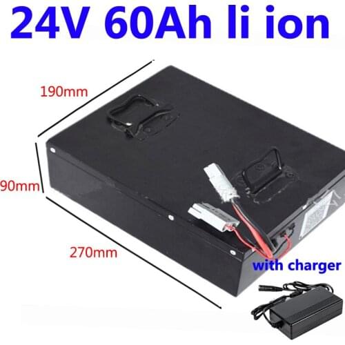 24V lithium ion 60AH battery 24V 60AH li ion bateria with BMS for 1500W Tricycle wheelchair camper caravan Solar RV +5A Charger