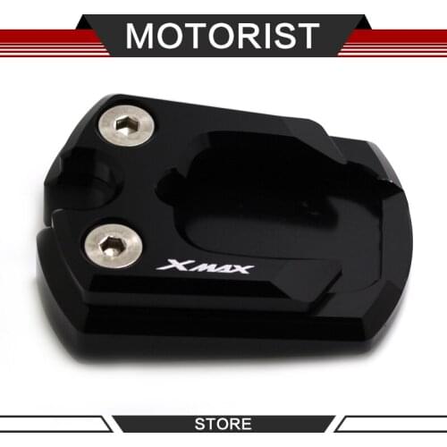 Mosorist With "xmax"logo Motorcycle CNC Side Stand Enlarge Plate Kickstand Extension Pad For XMAX 300 xmax300 2017-2018