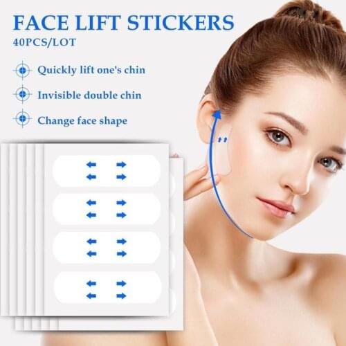 40pcs V Face Stickers Facelifting Artifact Tighten The Skin And Solve The Bun Face Invisible Stickers Girl Beauty