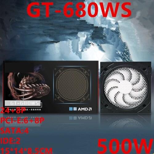 New Original PSU For SpeedCruiser Brand ATX 1050 1060 Power Supply of Double 6P GPU Rated 500W Peak 600W Power Supply GT-680WS