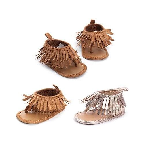 First Walkers Newborn Infant Baby Girls Tassel Prewalker Summer Tassels Leather Shoes 0-12M