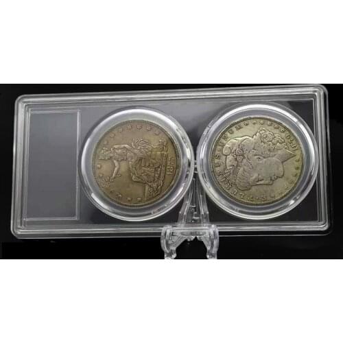 A pair of coin collection display boxes