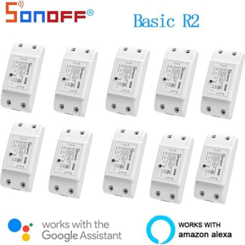 Sonoff Basic R2 Smart Wifi DIY Switch Module Rmote Timer Controller Breaker Voice Control Work With Alexa Google Home eWLink App