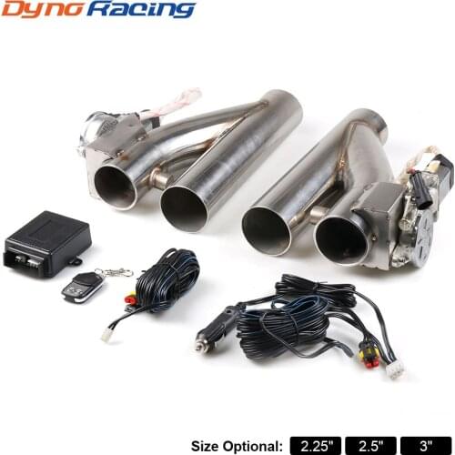 2.25'' 2.5" 3" Double Exhaust Control Valve Electric Y pipe 1 drag 2 Exhaust Cutout Kit Pipe Single Valve With Remote Control