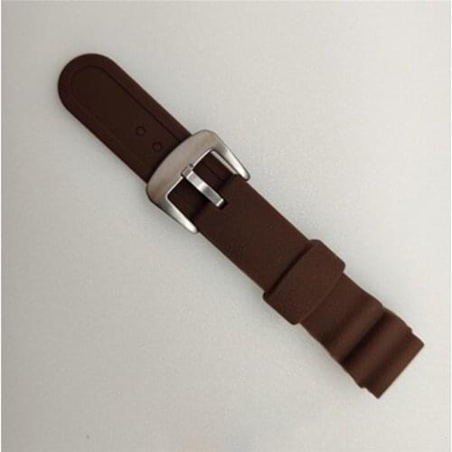 22mm Waterproof Rubber Watch Strap Band Stainless Steel Pin Buckle for Watch Modification Accessories