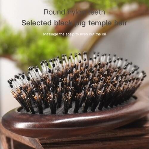 Bristle Hairbrush Massage Comb Anti-Static Hair Scalp Paddle Brush Beech Wooden Handle Hair Brush Comb Styling Tool Beauty Salon