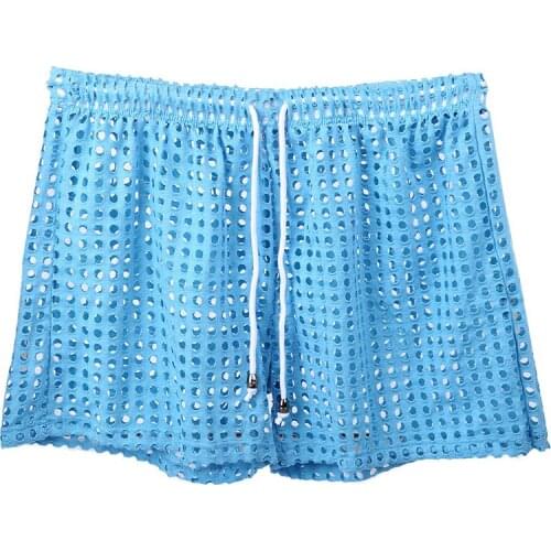 Sexy Mens Boxer Shorts Quick Dry Swimsuits Beach Shorts Loose Casual Breathable Trunks Calzoncillos Underwear Cueca Sleepwear