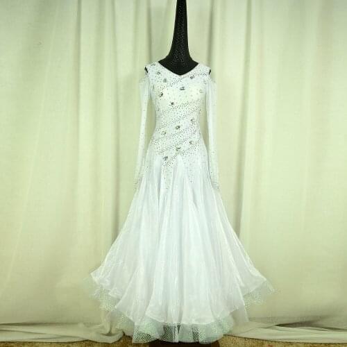 Standard Ballroom Dress Women New Of 2018 Custom Made High-necked Long Sleeved Waltz Ballroom Dance Competition Dresses