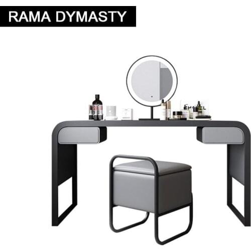Modern minimalist bedroom dressing table LED mirror makeup table and stool combination