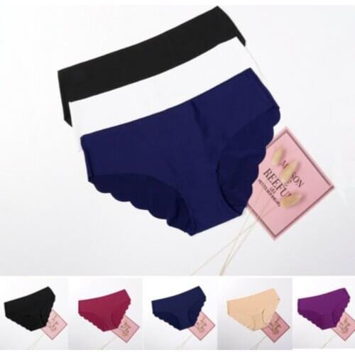 3 Pcs Set Summer Ice Silk Women Panties Seamless Underwear Briefs Underpants Sexy Lingerie G String Hipster Intimates