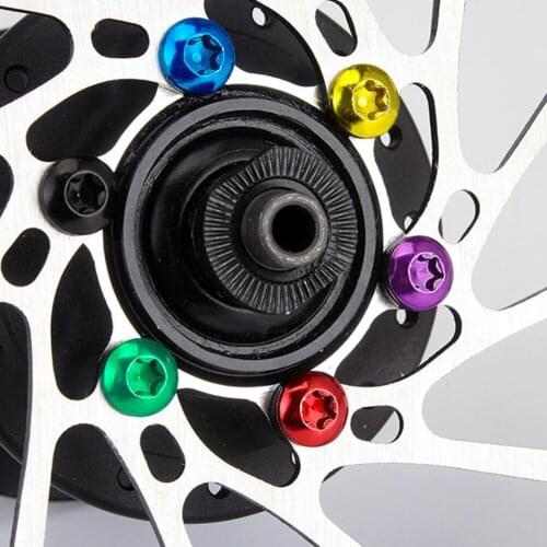 12Pcs Bicycle Brake Disc Screws Colorful Rotor Bolts Steel M5*10mm 1.8g For MTB Bike Cycling Disc Brake Rotor Fixing Accessories