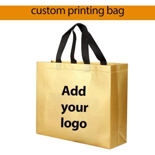 200pcs 80gms waterproof PP non woven bag custom shopping bag printed logo tote bag add your logo