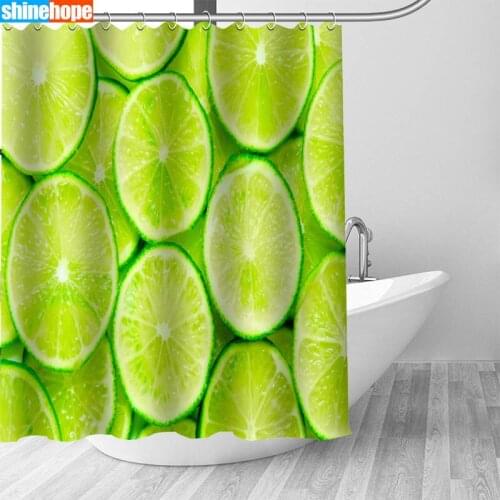 Customized Shower Curtain Lemon Fruit Waterproof Polyester Bathroom Curtains High Quality Curtains for Bathroom Shower