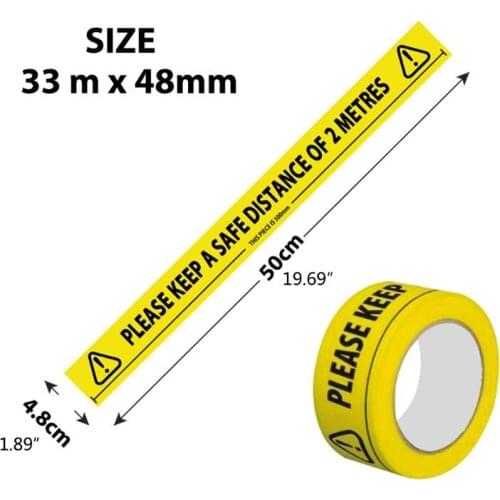 Yellow Social Distancing Stickers Tape Please Keep A Safe Distance Warning Tape