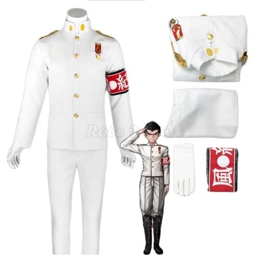 S-3XL Anime Danganronpa Cosplay Kiyotaka Ishimaru White Uniform Sets Dangan Ronpa Halloween Party Men Costume Wig C122M249
