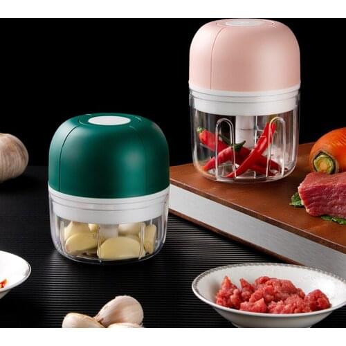 100/250ml Electric Garlic Masher Mini Crusher Chopper USB Charging for Crushed Ginger Crushed Fresh Chili Food Chopper