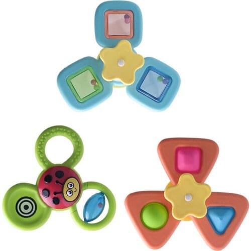 3 Pcs Montessori Baby Spin Top Bath Toys For Boy Children Bathing Sucker Spinner Suction Cup Toy For Kids 2 To 4 Years Rattles