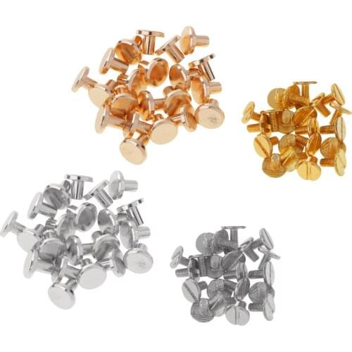 40 Sets 8mm Round Rivet Screw Studs Leather Craft Accessories Gold Silver