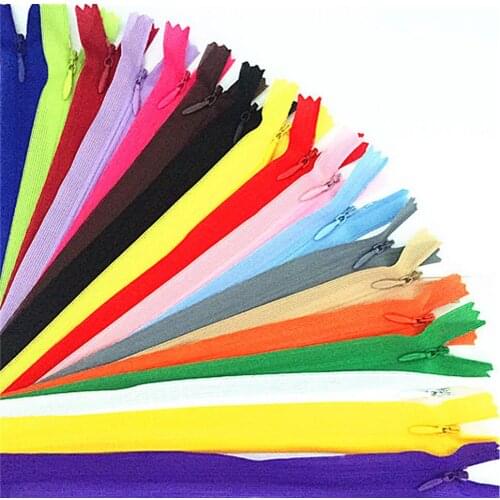 50 pieces #3 28cm 30cm 35cm 40cm 45cm 50cm 55cm 60cm nylon invisible soft tulle coil zipper sewing (color please choose)