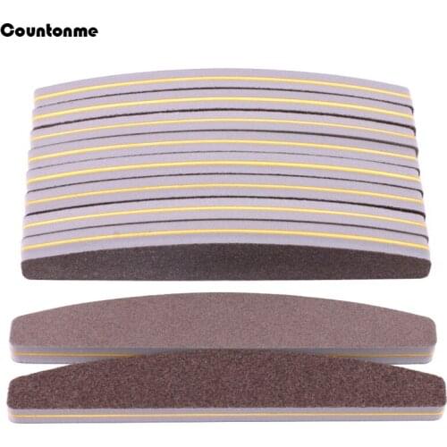 50Pcs Double-side Sponge Nail File Block Black Buffer 100/180 Nail Polisher Sanding Buffer Strips Polishing Manicure Salon Tools