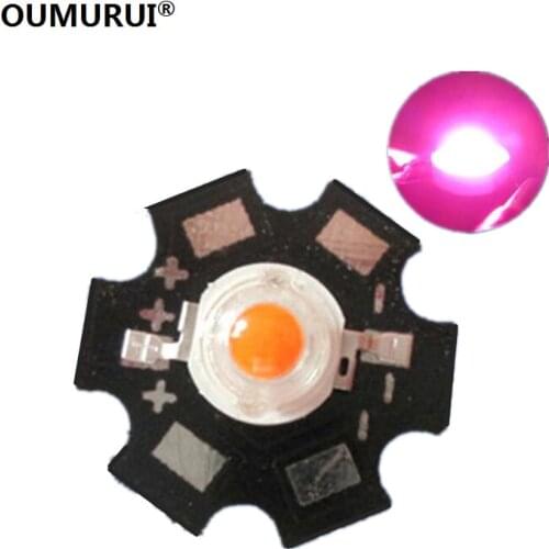 50pcs 3W high power led plant grow light weld heatsink full spectrum 400-840nm 45MIL Chip 3.2-3.4 700mA180-200LM Free shipping