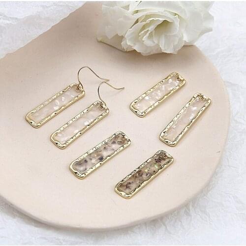 6pc Women Earrings Statement Earrings For Women Girl 2020 Fashion Inlaid Shell Strip Geometric Pendant Beach Jewelry Accessories