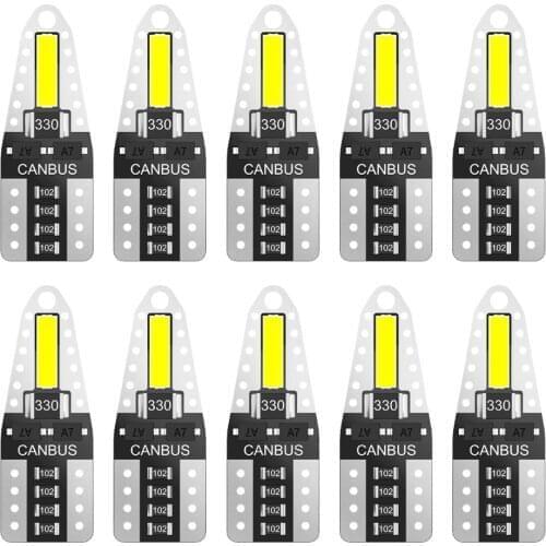 AUXITO 10x T10 LED Bulb Canbus Error Free 7020 SMD 6000K W5W Lamp Auto Interior Clearance Parking Lights 12V Car Styling 194 168