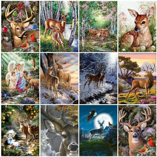 AZQSD 5D DIY Diamond Painting Deer Handmade Gift Diamond Embroidery Cross Stitch Picture of Rhinestone Decor Gift